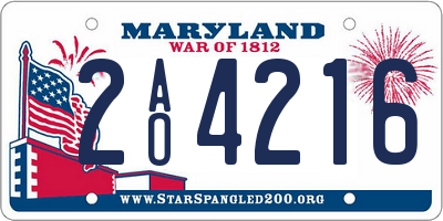 MD license plate 2AO4216