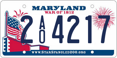 MD license plate 2AO4217