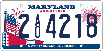 MD license plate 2AO4218