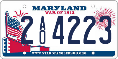 MD license plate 2AO4223