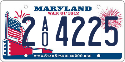 MD license plate 2AO4225