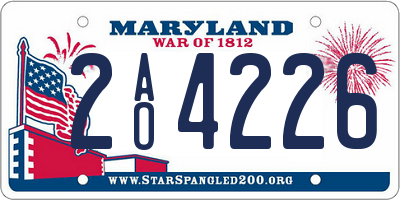 MD license plate 2AO4226