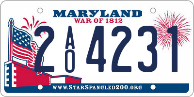 MD license plate 2AO4231