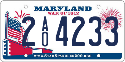 MD license plate 2AO4233