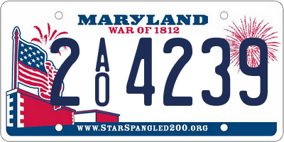 MD license plate 2AO4239