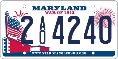MD license plate 2AO4240