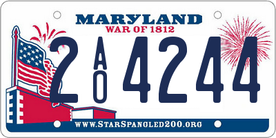 MD license plate 2AO4244