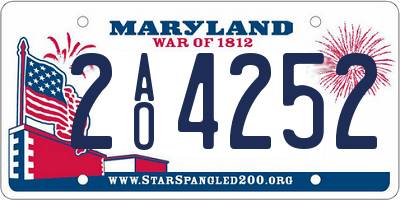 MD license plate 2AO4252