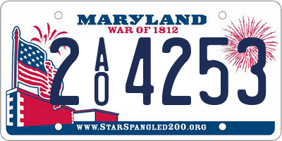 MD license plate 2AO4253