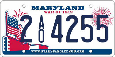 MD license plate 2AO4255