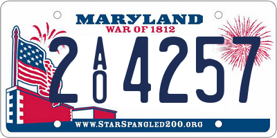 MD license plate 2AO4257