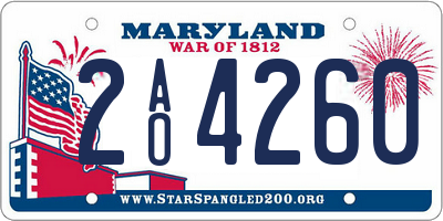MD license plate 2AO4260