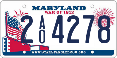 MD license plate 2AO4278