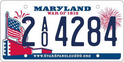 MD license plate 2AO4284