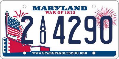 MD license plate 2AO4290