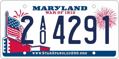 MD license plate 2AO4291