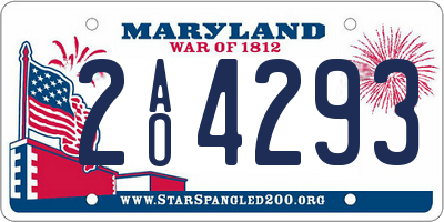 MD license plate 2AO4293