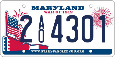 MD license plate 2AO4301