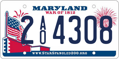 MD license plate 2AO4308