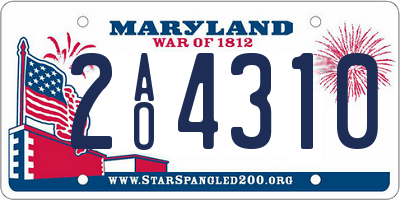 MD license plate 2AO4310
