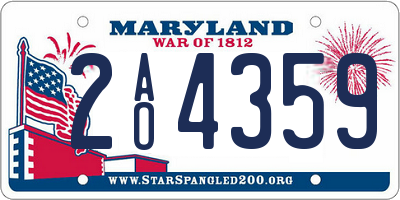 MD license plate 2AO4359