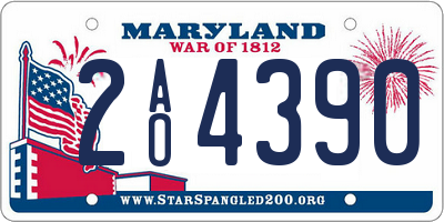 MD license plate 2AO4390