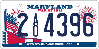 MD license plate 2AO4396