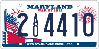 MD license plate 2AO4410