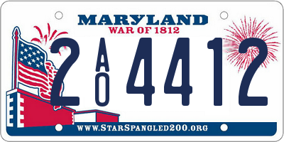MD license plate 2AO4412