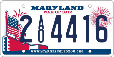 MD license plate 2AO4416