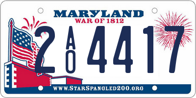 MD license plate 2AO4417