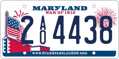 MD license plate 2AO4438