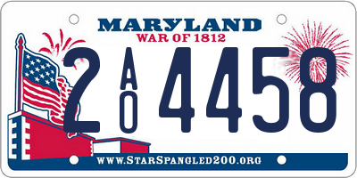 MD license plate 2AO4458