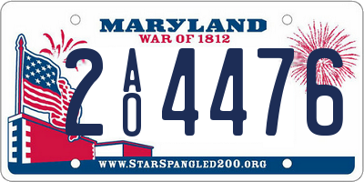 MD license plate 2AO4476