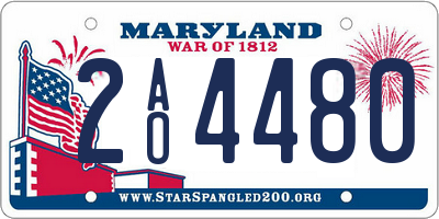 MD license plate 2AO4480
