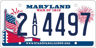 MD license plate 2AO4497