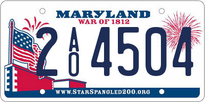 MD license plate 2AO4504