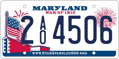 MD license plate 2AO4506