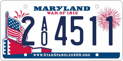 MD license plate 2AO4511