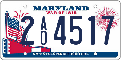 MD license plate 2AO4517