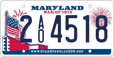 MD license plate 2AO4518