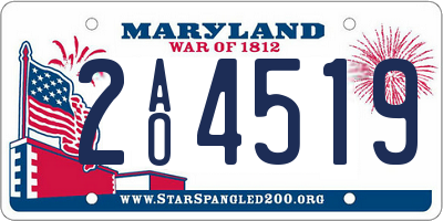 MD license plate 2AO4519