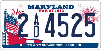 MD license plate 2AO4525