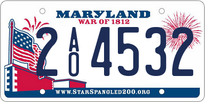 MD license plate 2AO4532