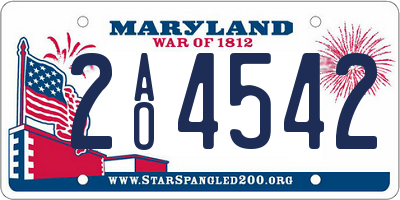 MD license plate 2AO4542