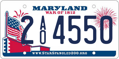 MD license plate 2AO4550
