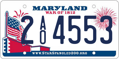 MD license plate 2AO4553