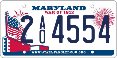 MD license plate 2AO4554