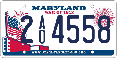 MD license plate 2AO4558