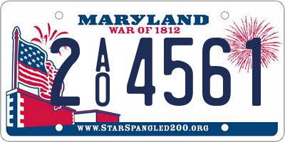 MD license plate 2AO4561